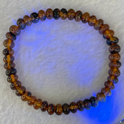 Natural Dark Brownish Yellow Medicine Amber Beads Bracelet 天然抚顺药珀手链 4.39g 15.5cm 6.8mm 44 Beads - Huangs Jadeite and Jewelry Pte Ltd