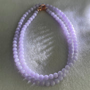Good Grade Type A Full Lavender Jadeite Beads Necklace 44.65g 64cm 6.1mm 108 Beads - Huangs Jadeite and Jewelry Pte Ltd