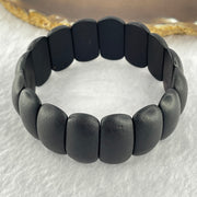 Natural Dark Matt Black Amber Beads Bracelet 天然大黑天翁琥珀手链 22.84g 24.8 by 14.4 by 6.9mm 16pcs - Huangs Jadeite and Jewelry Pte Ltd