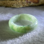 Type A Green Jadeite with Blueish Green Patches Ring 4.04g 5.8 by 3.5mm US7.5 HK16 - Huangs Jadeite and Jewelry Pte Ltd