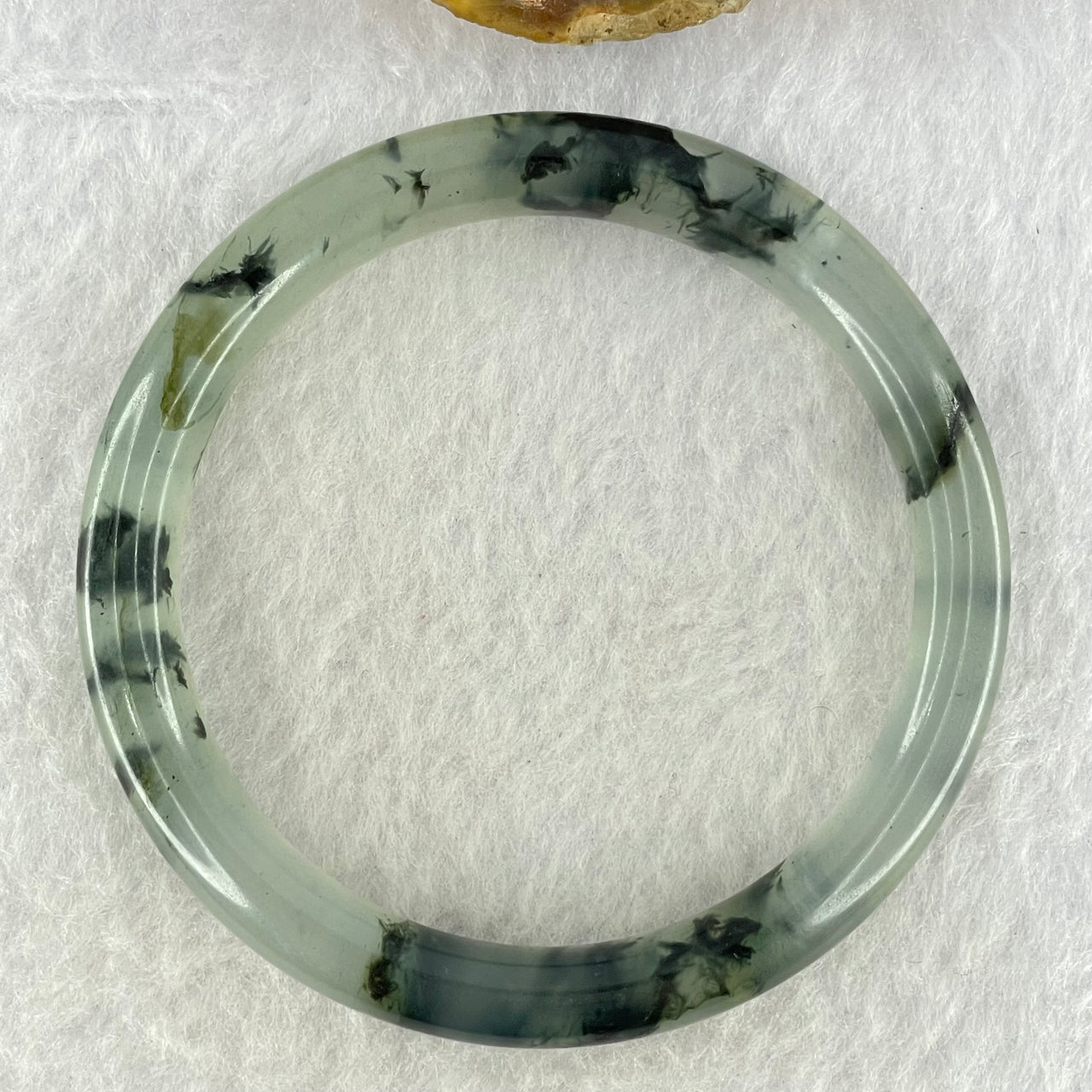 Translucent Grey with Green Piao Hua Sodium Feldspar Jade Bangle Internal Diameter 55.1mm 8.4 by 7.7mm (External Line) - Huangs Jadeite and Jewelry Pte Ltd
