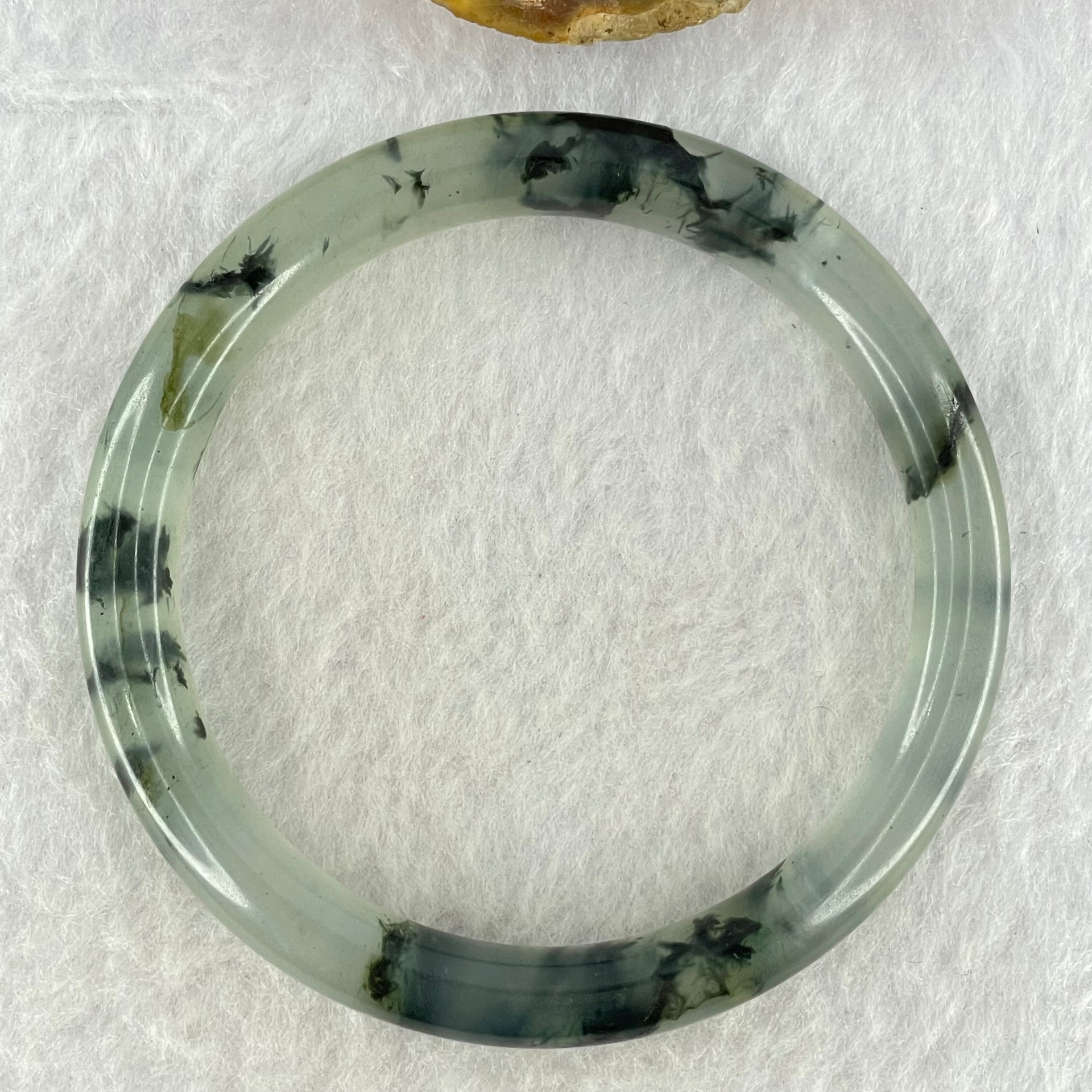 Translucent Grey with Green Piao Hua Sodium Feldspar Jade Bangle Internal Diameter 55.1mm 8.4 by 7.7mm (External Line) - Huangs Jadeite and Jewelry Pte Ltd