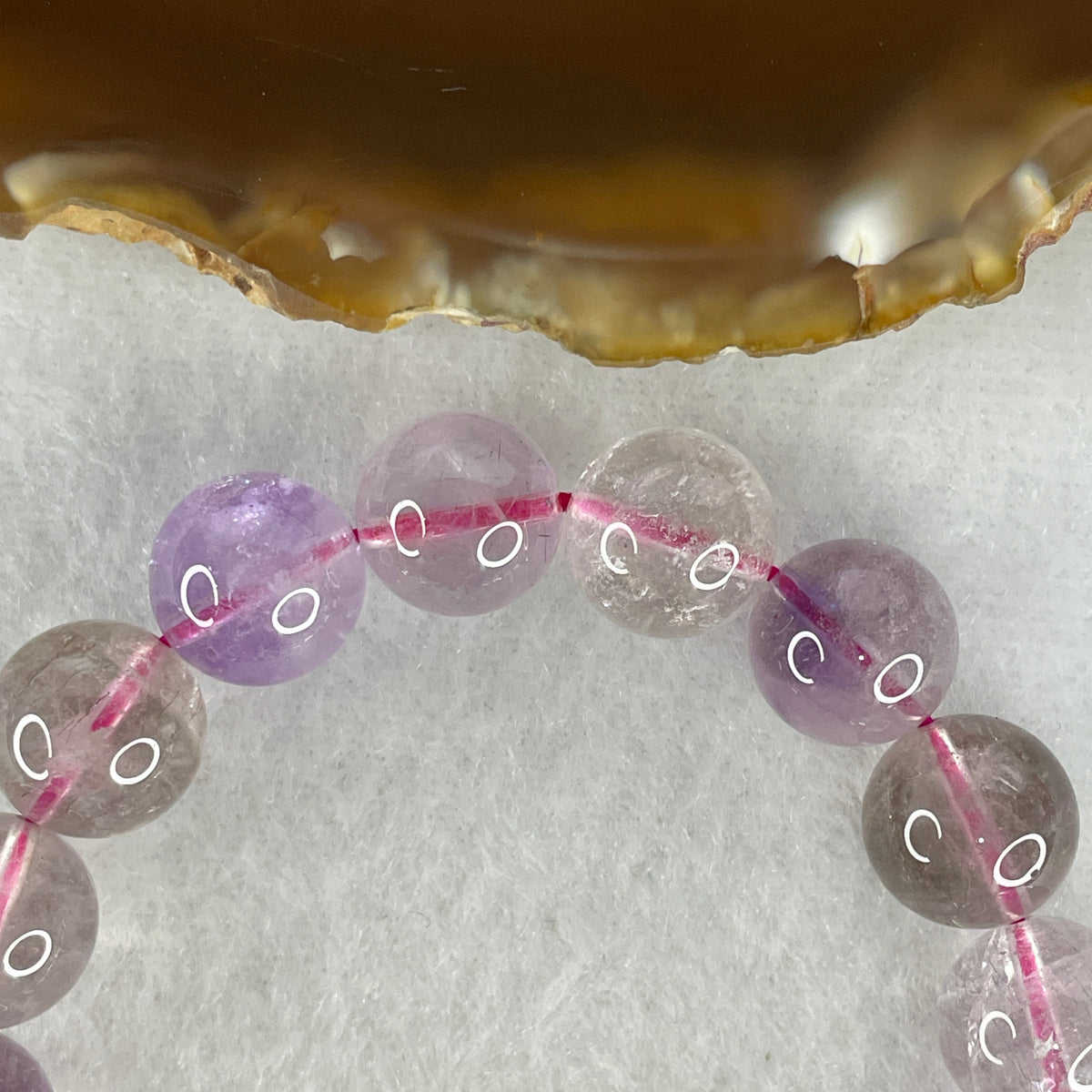 Certified Entry-Grade Natural Super 7 Crystal Beads Bracelet | Supreme Ultra-Mass Statement Strand | Authentic Sacred Seven Multi-Mineral Inclusions Quartz Spiritual Catalyst & Auric Shield Bracelet (34.90g | 16.5cm Length | 11.4mm | 18 Beads)