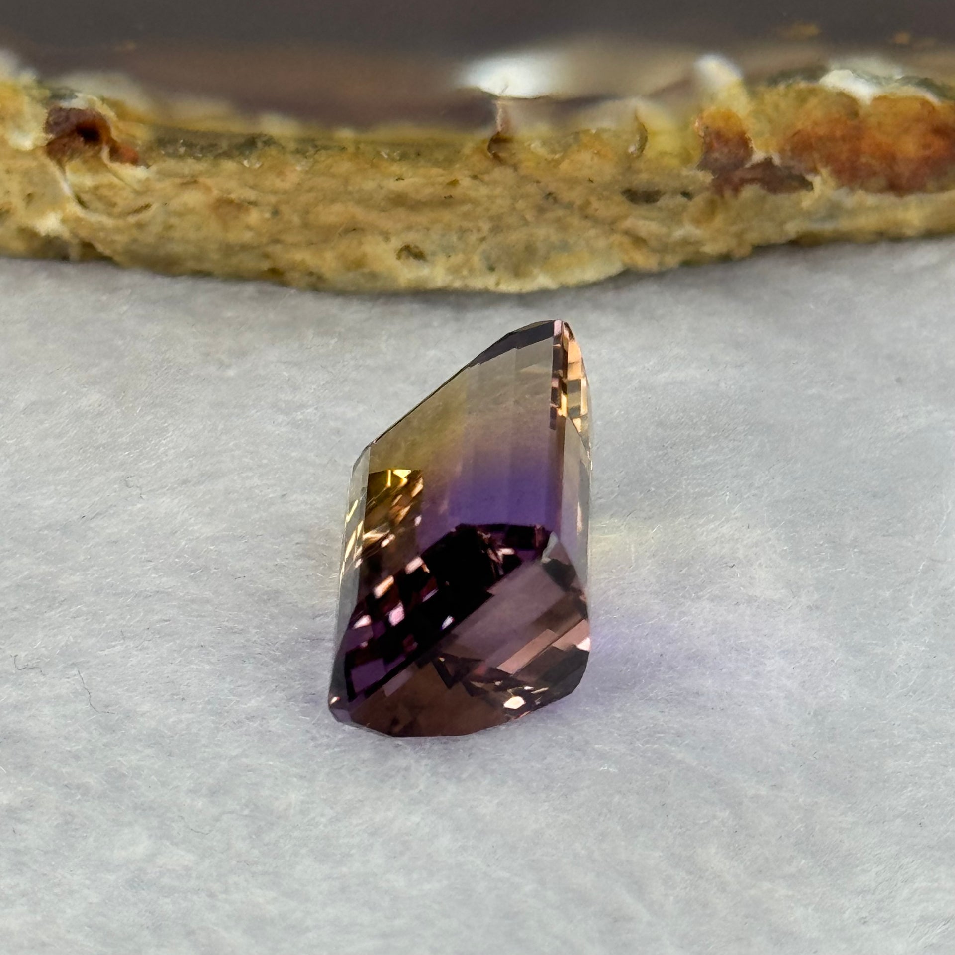 Natural Faceted Ametrine Parallelogram Shape 16.01ct 18.0 by 12.1 by 9.3mm - Huangs Jadeite and Jewelry Pte Ltd
