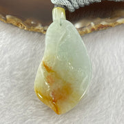 Type A Green  Yellow Lavender Jadeite Guan Yin with Lotus Flower Pendant 35.08g 52.1 by 29.4 by 10.3mm - Huangs Jadeite and Jewelry Pte Ltd