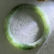 Type A Green with Dark Green  Piao Hua Jadeite Bangle Internal Diameter 51.0mm 25.68g 6.3 by 8.2mm (Slight Internal Line) - Huangs Jadeite and Jewelry Pte Ltd