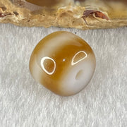 Natural Powerful Tibetan Old Oily Agate 1 Line Dzi Bead Heavenly Master (Tian Zhu) 2.08g 9.8 by 11.3mm - Huangs Jadeite and Jewelry Pte Ltd