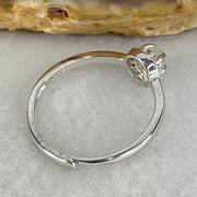 Type A Semi Icy Lavender Cabochon Jadeite in S925 Sliver Ring (Adjustable Size) 1.26g 3.5 by 3.0mm - Huangs Jadeite and Jewelry Pte Ltd