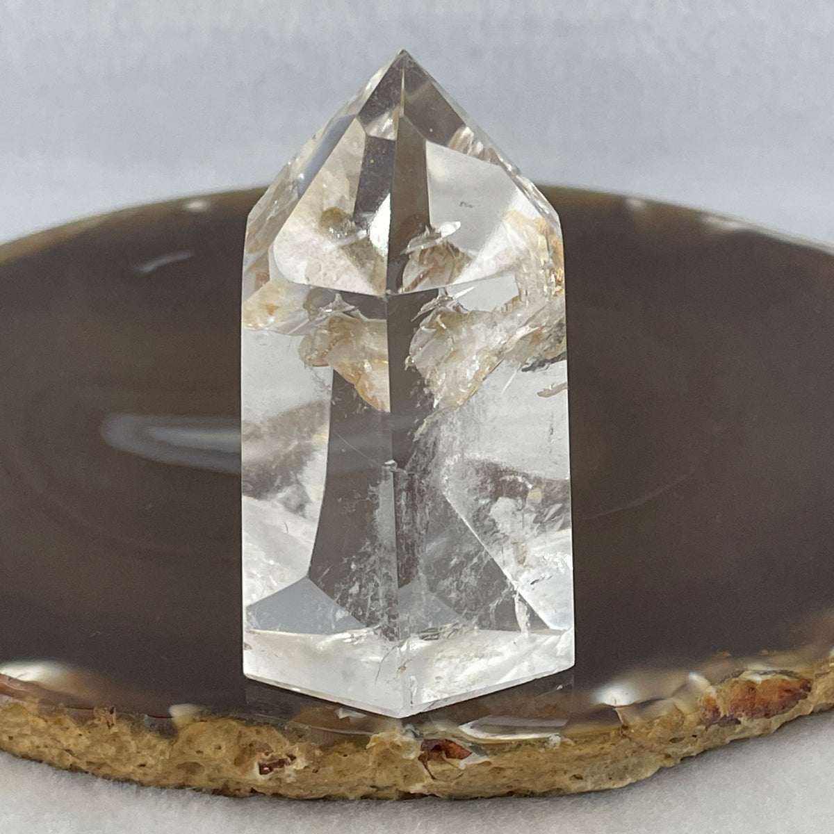 Good Grade Natural Clear Quartz Tower Display | (83.69g | 61.6 x 34.6 x 29.3mm | Healing Catalyst, "King of Crystals" Energy Focus & Space Purifier Tower, Feng Shui Energy Generator Catalyst)