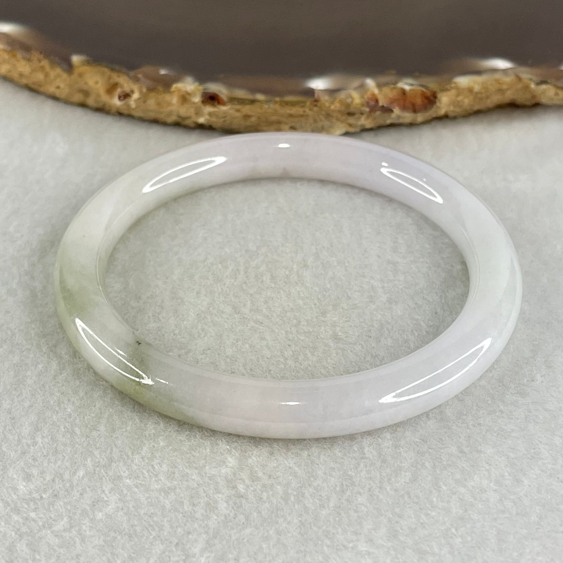 Type A Light Lavender and Light Green Jadeite Bangle 27.65g Inner Diameter 53.4mm 7.4 by 7.8mm (Close to Perfect) - Huangs Jadeite and Jewelry Pte Ltd