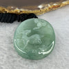 Type A Blueish Green Jadeite Deer with Flower Pendent 31.66g 38.5 by 33.9 by 12.2 mm - Huangs Jadeite and Jewelry Pte Ltd