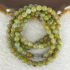 Type A Simi Icy Yellow Blueish Green Jadeite Necklace 5.9mm 103 Beads 33.84g - Huangs Jadeite and Jewelry Pte Ltd