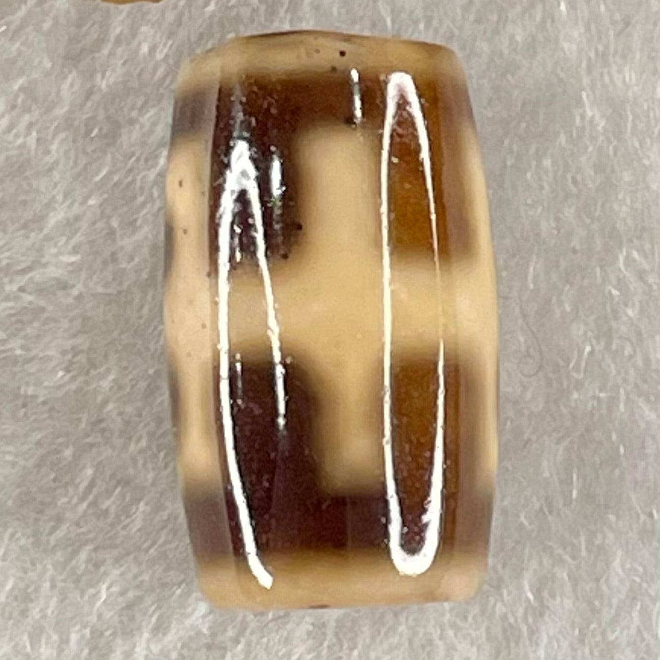 Natural Powerful Tibetan Old Oily Agate Patina Guiren Tairen Human Dzi Bead Totem Amulet Heavenly Master (Tian Zhu) 贵人天诛 4.99g 19.7 by 11.8mm - Huangs Jadeite and Jewelry Pte Ltd