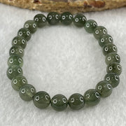 Good Grade Natural Cats Eye Green Rutilated Quartz Beads Bracelet 15.06g 15.5cm 7.8mm 24 Beads - Huangs Jadeite and Jewelry Pte Ltd