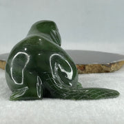 Natural Dark Green Serpentine Seal Display 481.5g 118.0 by 92.6 by 58.6mm - Huangs Jadeite and Jewelry Pte Ltd