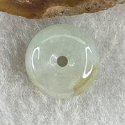 Natural Type A Jelly Light Green with Yellow Patches Jadeite Ping An Kou Pendant | 12mm Plump Translucent Jade Peace Disc Talisman (1.87g | 12.1 x 6.2mm) - Huangs Jadeite and Jewelry Pte Ltd