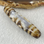 Natural Powerful Tibetan Old Oily Agate Zha Ji La Mu Female Cai Shen and 8 Eyes Dzi Bead Heavenly Master (Tian Zhu) 扎基拉姆女财神八眼天珠 12.91g 57.4 by 12.9mm - Huangs Jadeite and Jewelry Pte Ltd