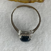 Good Grade Natural Blue Kyanite Bead in S925 Sliver Adjustable Ring 2.13g 7.7 by 4.5mm - Huangs Jadeite and Jewelry Pte Ltd