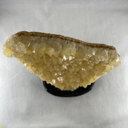 Natural Yellowish White Calcite Rough with Wooden Stand 1,246.2g 170.0 by 92.6 by 200.0mm - Huangs Jadeite and Jewelry Pte Ltd