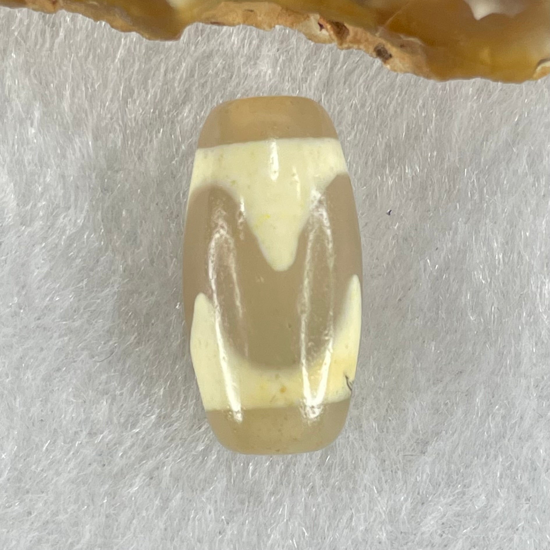 Natural Powerful Tibetan Old Oily Agate Tiger Tooth Daluo Dzi Bead Heavenly Master (Tian Zhu) 虎呀天诛 3.07g 20.0 by 10.2mm - Huangs Jadeite and Jewelry Pte Ltd