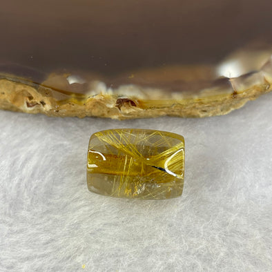 Good Grade Natural Golden Rutilated Quartz Crystal Lulu Tong Barrel 天然金顺发晶水晶露露通桶 
3.66g 15.2 by 11.5mm - Huangs Jadeite and Jewelry Pte Ltd