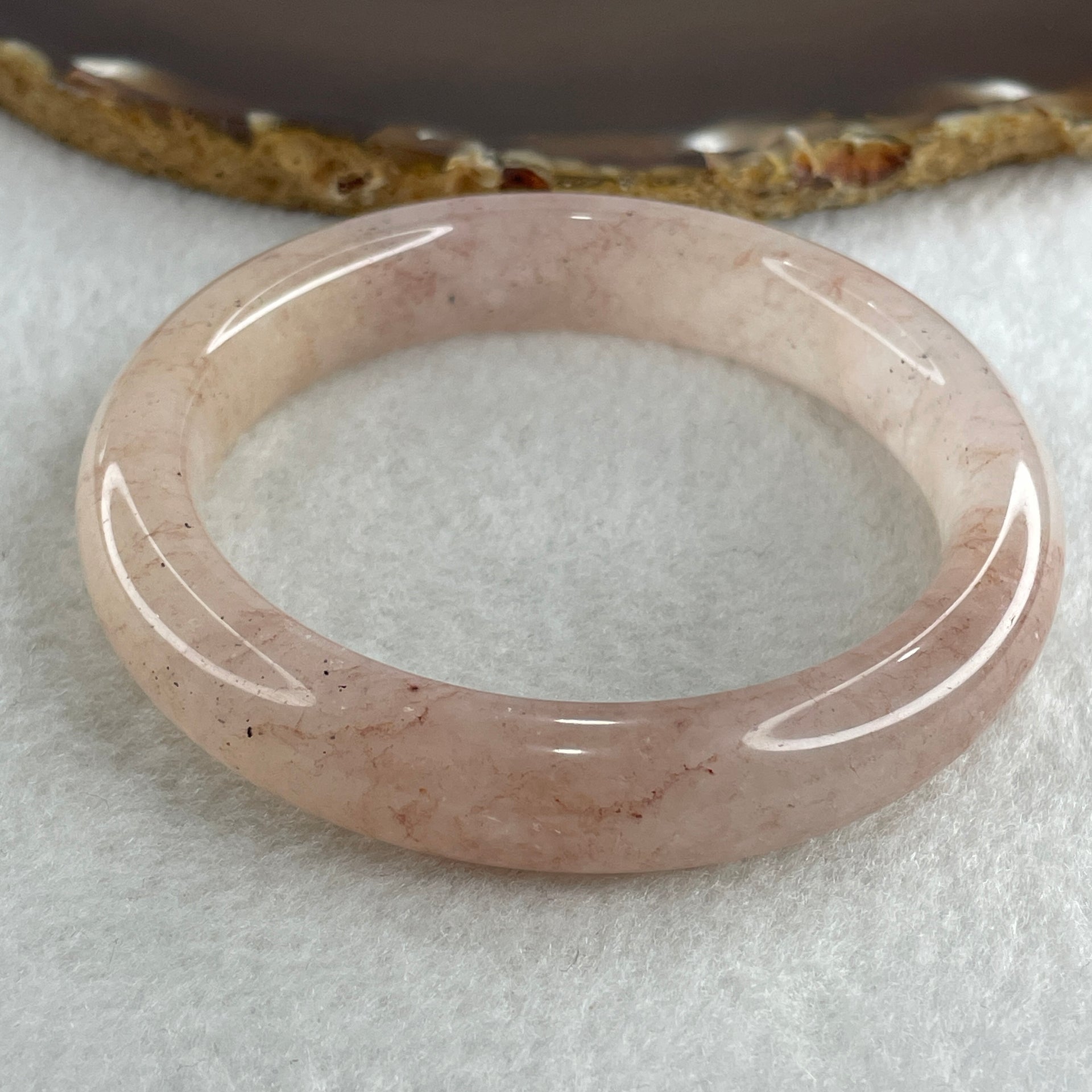 Natural Rose Quartz Bangle 54.77g Inner Diameter 58.4mm 13.0 by 10.0mm (Slight Internal Line) - Huangs Jadeite and Jewelry Pte Ltd