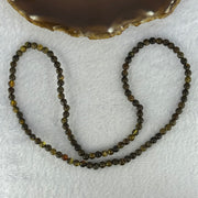 Natural Dark Brown Flower Amber Beads Elastic Necklace 8.02g 50cm 5.4mm 105 Beads - Huangs Jadeite and Jewelry Pte Ltd