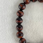 Natural Red Tiger's Eye Quartz Beads Bracelet 29.00g 16cm 10.4mm 19 Beads - Huangs Jadeite and Jewelry Pte Ltd