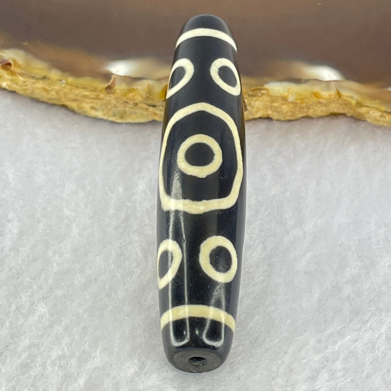 Natural Powerful Tibetan Old Oily Agate 13 Eyes Dzi Bead Heavenly Master (Tian Zhu) 十三眼天诛 14.33g 58.6 by 12.8mm - Huangs Jadeite and Jewelry Pte Ltd