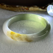 Type A Green and Lavender with Yellowish Brown Patch Bangle 42.15g 10.2 by 7.4 mm Internal Diameter 55.3 mm (Slight Internal Lines) - Huangs Jadeite and Jewelry Pte Ltd