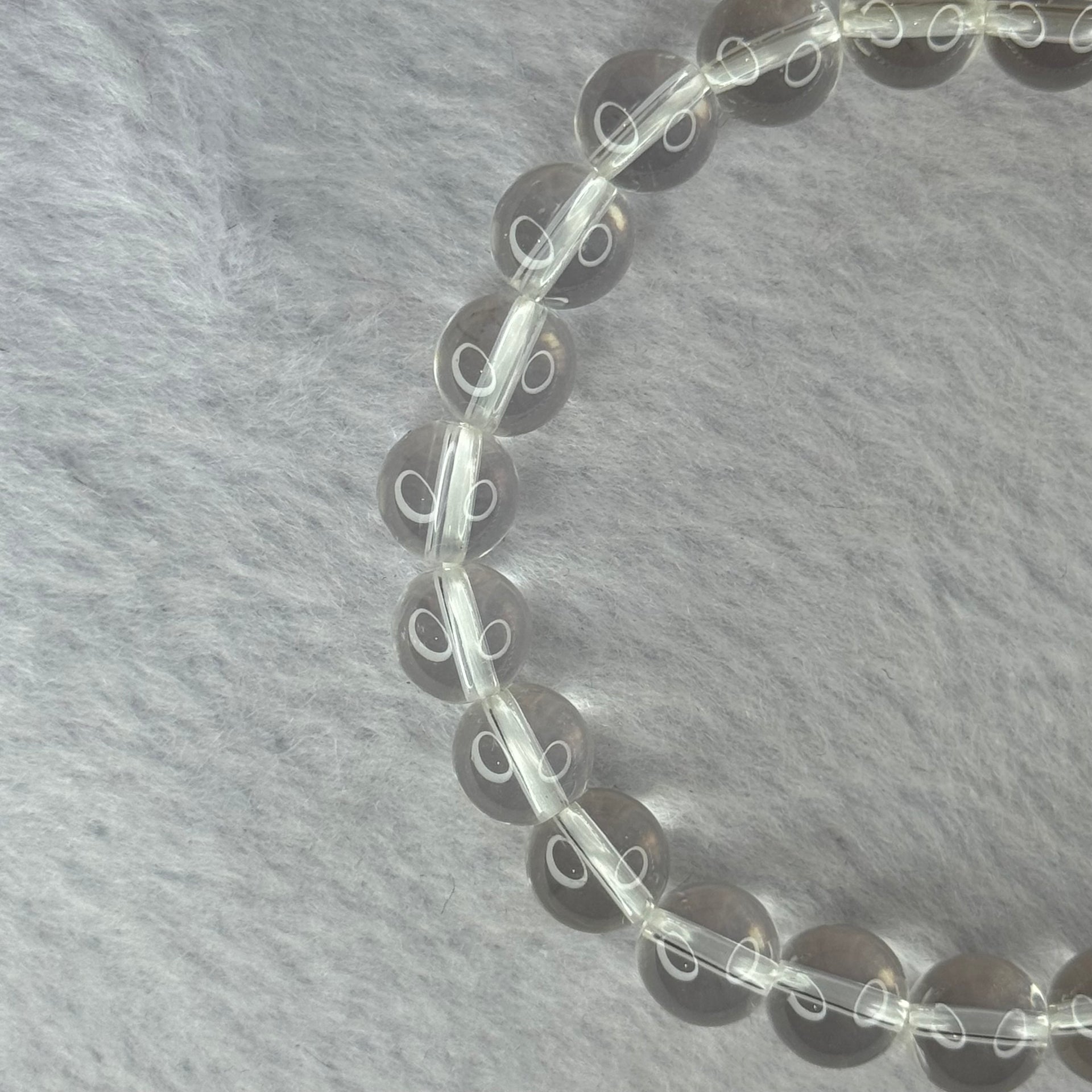 Natural Clear Quartz Bracelet 天然白水晶手链 18.92g 16.5cm 8.4mm 24 Beads - Huangs Jadeite and Jewelry Pte Ltd