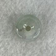 Type A Semi Icy Light Green With Wuji Grey Spots Jadeite Ping An Kou Donut Pendant 2.80g 14.0 by 6.8mm - Huangs Jadeite and Jewelry Pte Ltd