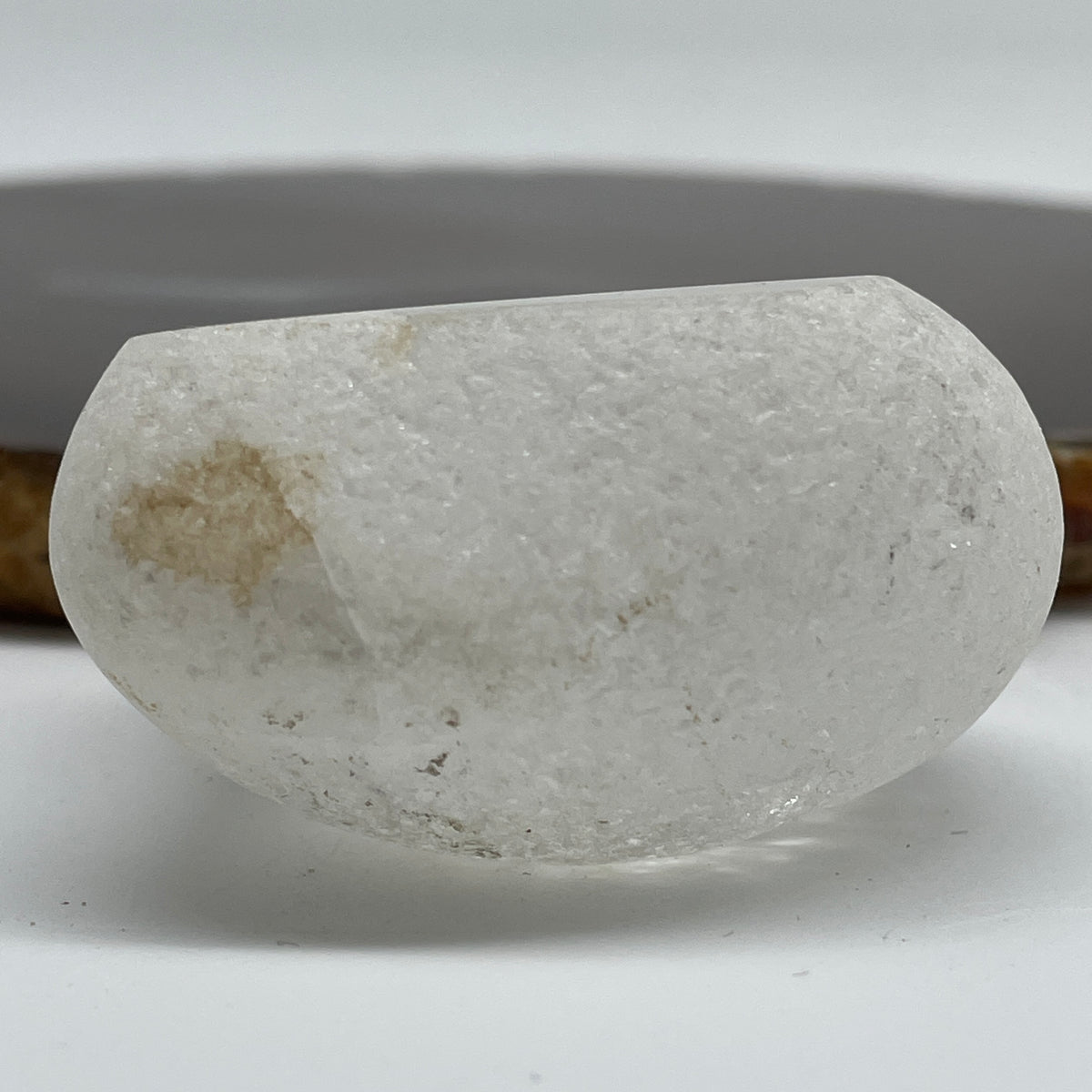 Natural Clear Quartz Round Display | (79.20g | 46.5 x 42.2 x 27.0mm | Catalyst, "King of Crystals" Ultimate Energy Amplifier, Feng Shui Space Purifier & Meditation Palm Stone)