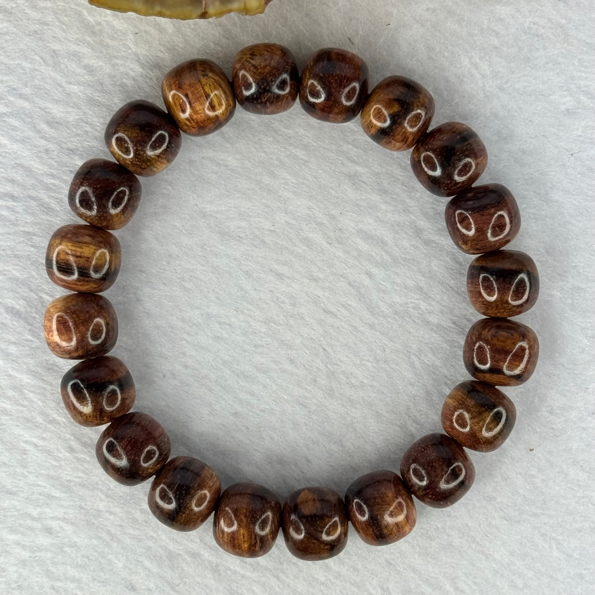 Natural Hainan Huang Huali Rosewood Beads Bracelet 天然海南黄花梨手链 11.55g 17cm 11.0mm 20 Beads - Huangs Jadeite and Jewelry Pte Ltd