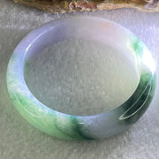 Type A Jelly Bright Lavender with Dark Blueish Green Piao Hua Jadeite Bangle 47.66g Internal Diameter 51.2mm 12.8 by 8.4mm (Very Slight Internal Line) - Huangs Jadeite and Jewelry Pte Ltd
