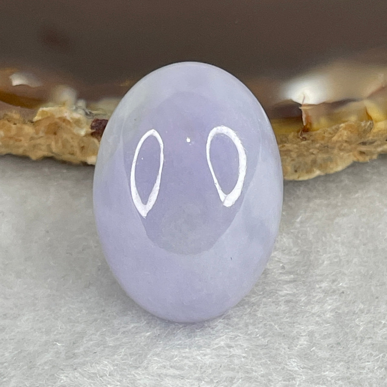 Natural Type A Lavender Jadeite Oval Shape Cabochon Stone for Setting 8.47g 23.0 by 16.7 by 13.0mm