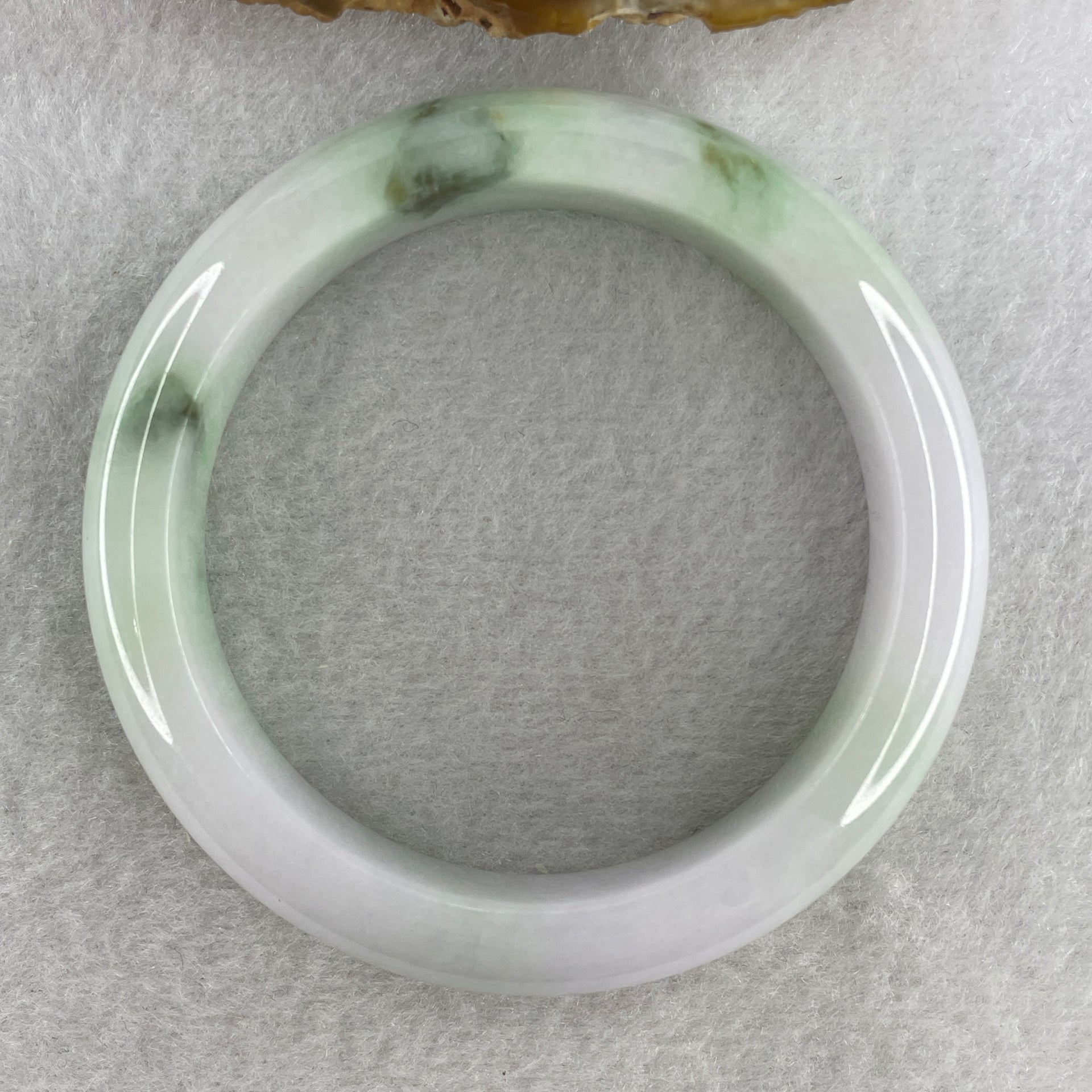 Natural Type A Light Lavender with Apple Green Piao Hua Jadeite Bangle 59.53g Inner Diameter 55.1mm 12.8 by 8.5mm (Close to Perfect) - Huangs Jadeite and Jewelry Pte Ltd