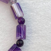 Purple and White Agate Bracelet 20.16g 16cm 12.1 by 8.1mm 11 Lulu Tong - Huangs Jadeite and Jewelry Pte Ltd