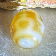 Natural Powerful Tibetan Old Oily Agate 4 Nectar Vessel Dzi Bead Heavenly Master (Tian Zhu) 花蜜容器天珠 2.73g 13.4 by 12.1mm - Huangs Jadeite and Jewelry Pte Ltd