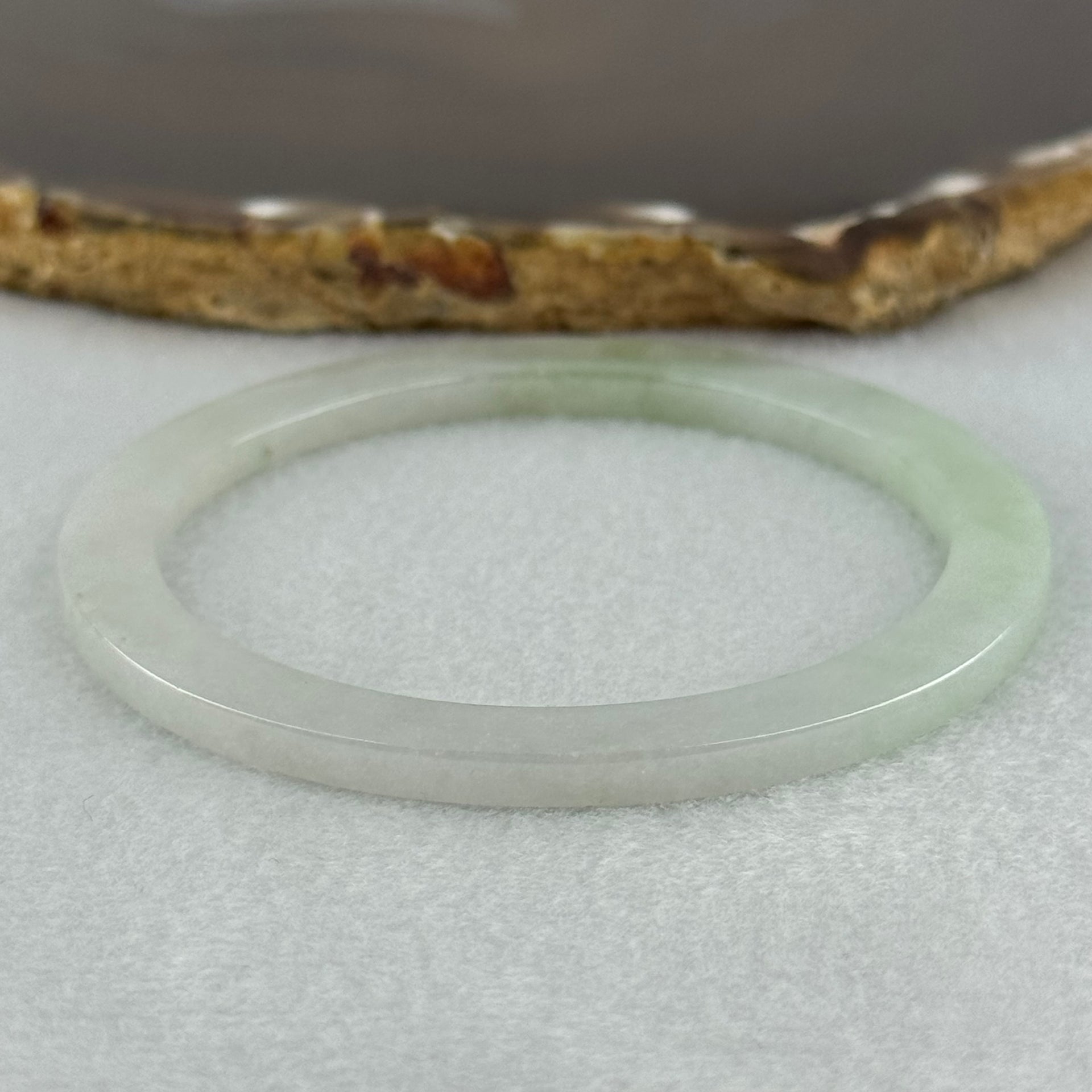 Type A Light Green and Lavender Jadeite Flat Bangle Internal Diameter 55.6mm 17.82g 3.8 by 7.5mm (Very Very Slight Internal Line) - Huangs Jadeite and Jewelry Pte Ltd