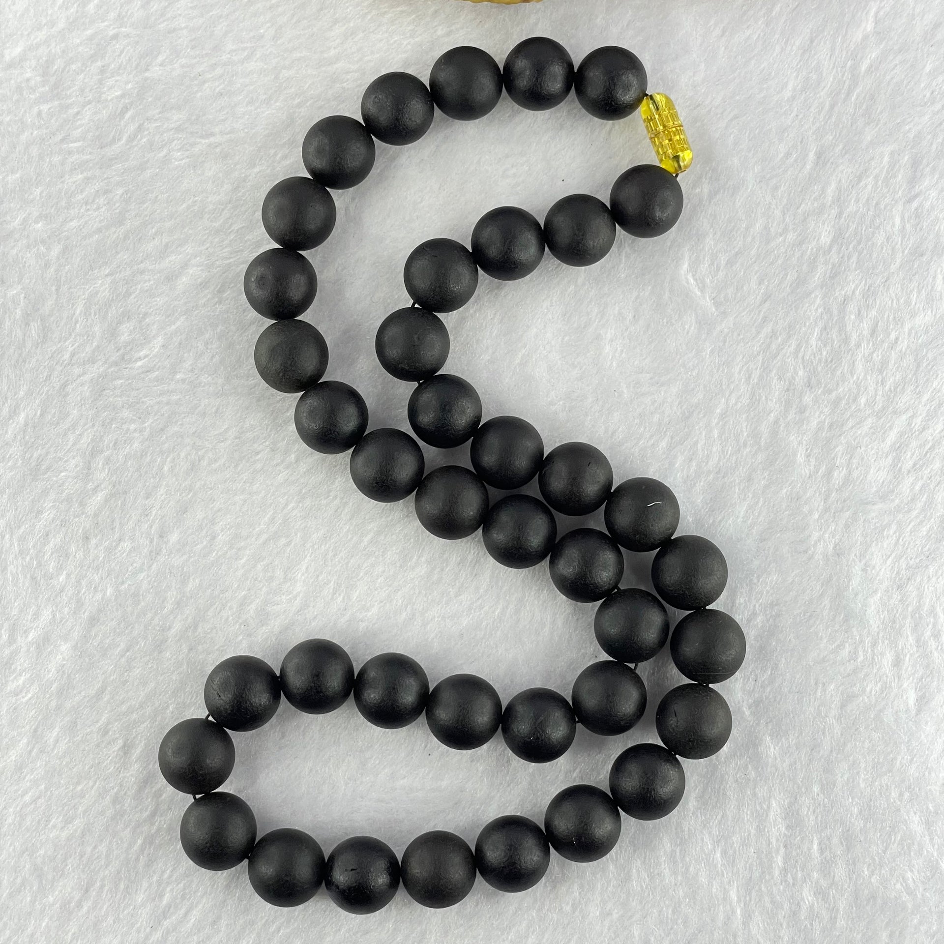 Natural Black Gold King Amber Beads Bracelet 天然大黑天翁琥珀项链 39.25g 46cm 12.1mm 40 Beads - Huangs Jadeite and Jewelry Pte Ltd