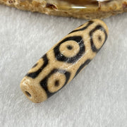 Natural Powerful Tibetan Old Oily Agate 9 Eyes Turtle Shell Dzi Bead Heavenly Master (Tian Zhu) 九眼龟壳天诛 9.80g 38.4 by 12.8mm - Huangs Jadeite and Jewelry Pte Ltd