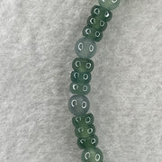 Natural Type A Semi Icy Blueish Green Jadeite Donut Beads Bracelet 8.59g 15cm 5.0mm 56Beads - Huangs Jadeite and Jewelry Pte Ltd
