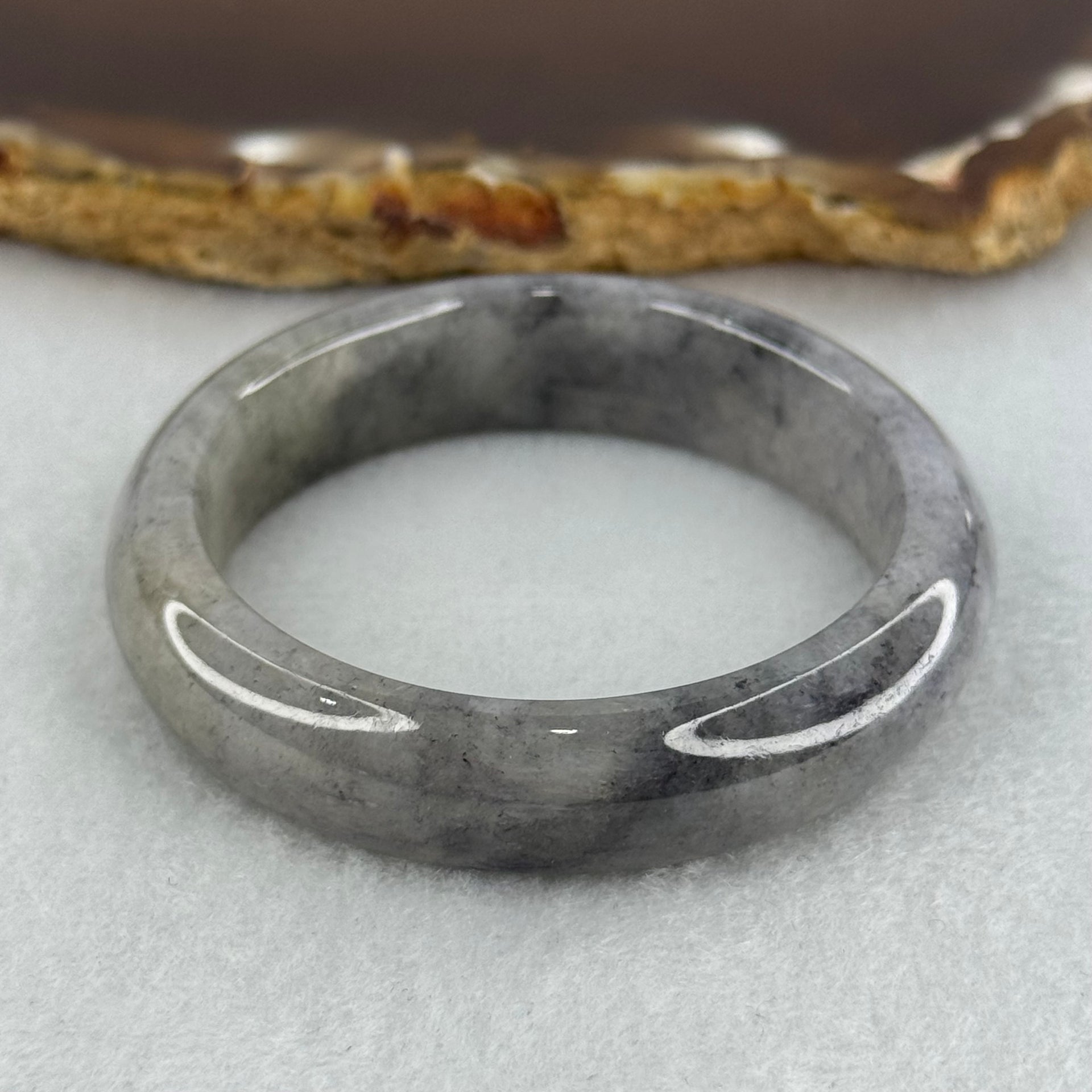 Baby Kids Type A Wuji Grey with Slight Yellow Jadeite Bangle Internal Diameter 39.9mm 26.59g 11.0 by 6.7mm (Slight Internal Lines) - Huangs Jadeite and Jewelry Pte Ltd