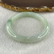 Natural Type A Jelly Full Light Green with Blueish Green Piao Hua Flora Jadeite Bangle 36.05g Inner Diameter 52.1mm 9.8 by 8.8mm (Very Slight Internal Lines) - Huangs Jadeite and Jewelry Pte Ltd