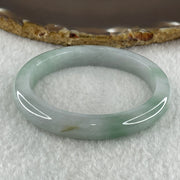 Type A Natural Light Green Jadeite Oval Bangle 34.44g Inner Diameter 52.2mm 9.2 by 8.0mm (Internal Lines) - Huangs Jadeite and Jewelry Pte Ltd