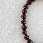 Natural Dark Blood Red Amber Beads Bracelet 天然血珀手链 4.86g 15.5cm 6.2mm 28 Beads - Huangs Jadeite and Jewelry Pte Ltd