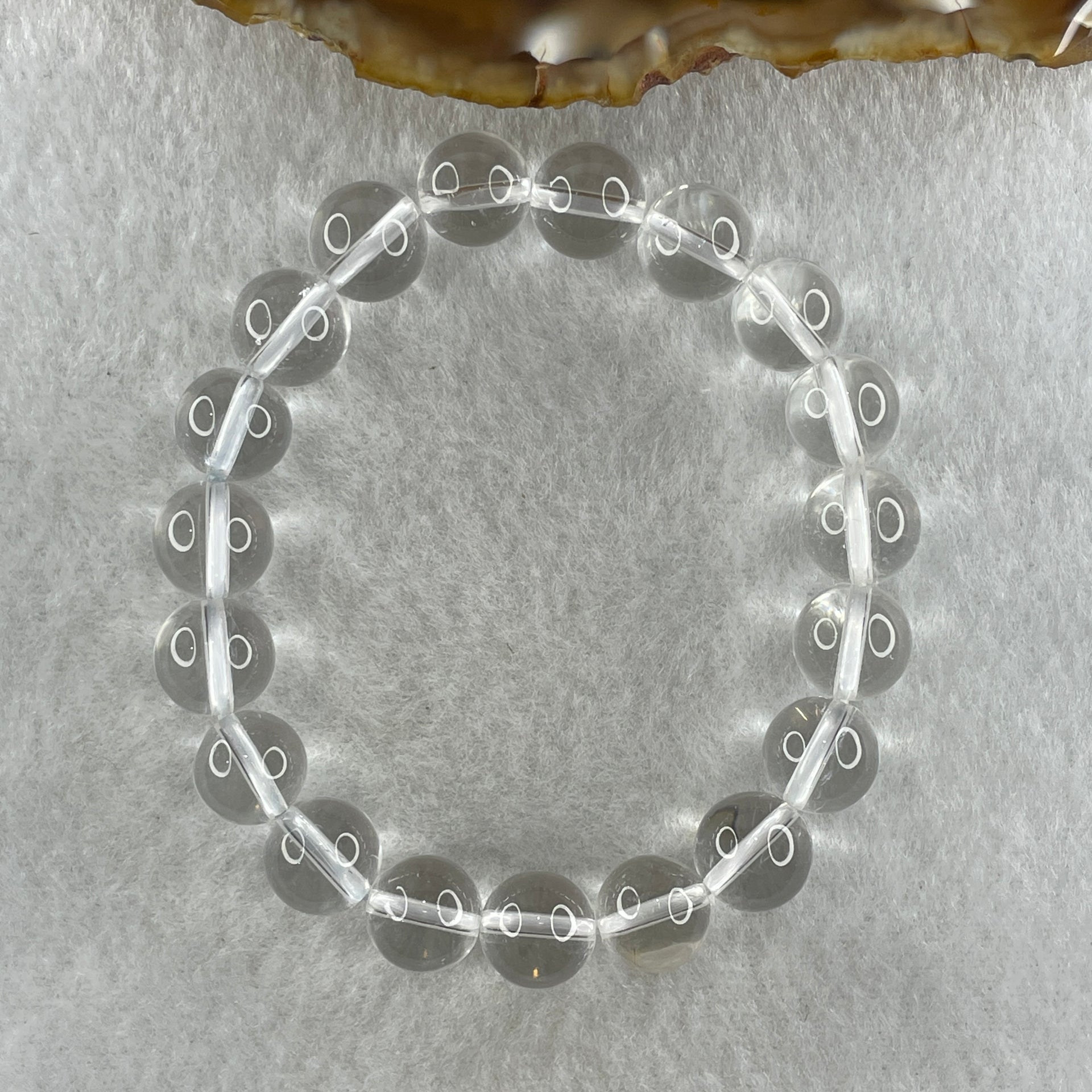 Natural Clear Quartz Beads Bracelet 25.89g 15cm 10.1mm 19 Beads - Huangs Jadeite and Jewelry Pte Ltd