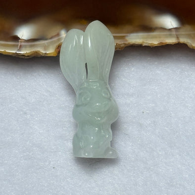 Type A Faint Lavender Jadeite Rabbit Pendant 5.02g 30.7 by 13.2 by 10.3mm