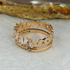 Cubic Zirconia Crystals in Sliver Rose Gold Colour Ring 2.79g 4.6 by 1.6 by 1.2mm - Huangs Jadeite and Jewelry Pte Ltd